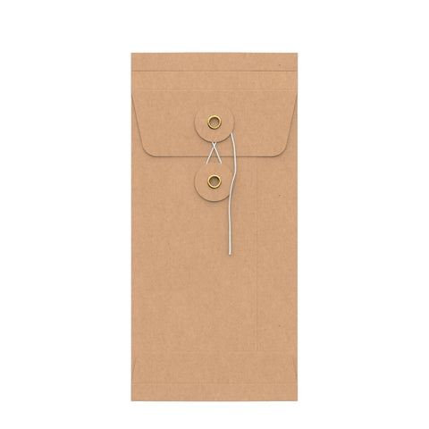 String & Washer Gusset Envelopes Manila 220 x 110 x 25 mm (DL)