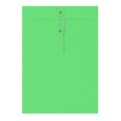 Coloured envelopes with string and washer closure Green 324 x 229 mm (C4)