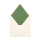 Paper Lined Envelopes Ivory + Green Fancy Paper 160 x 160 mm